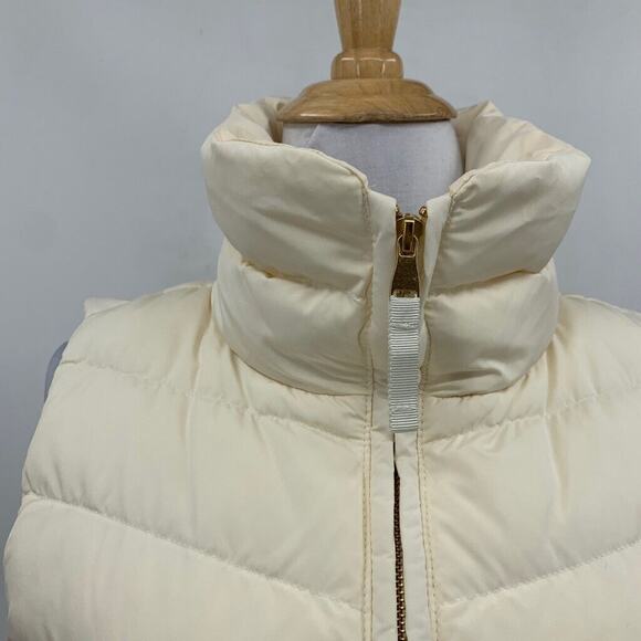 Talbots Vest Womens XS Extra Small Cream Down Filled Full Zip Turtleneck Jacket - Picture 4 of 14